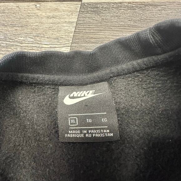 Nike Just Do It Black Red Mens XL Athletic Fleece Crewneck Pullover Sweatshirt‎ - Picture 5 of 10